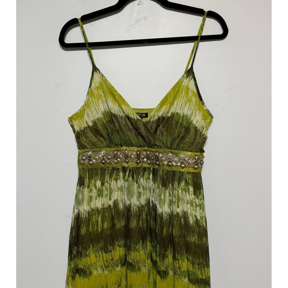 Apt 9 Granola Girl Forest Fairy Maxi Dress Womens Size 10 Earthy Boho Beaded - Picture 3 of 8